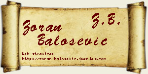 Zoran Balošević vizit kartica